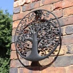 EONLION Solar Backlit Tree of Life Silhouette Wall Art Garden Decor in Black - thumbnail 2
