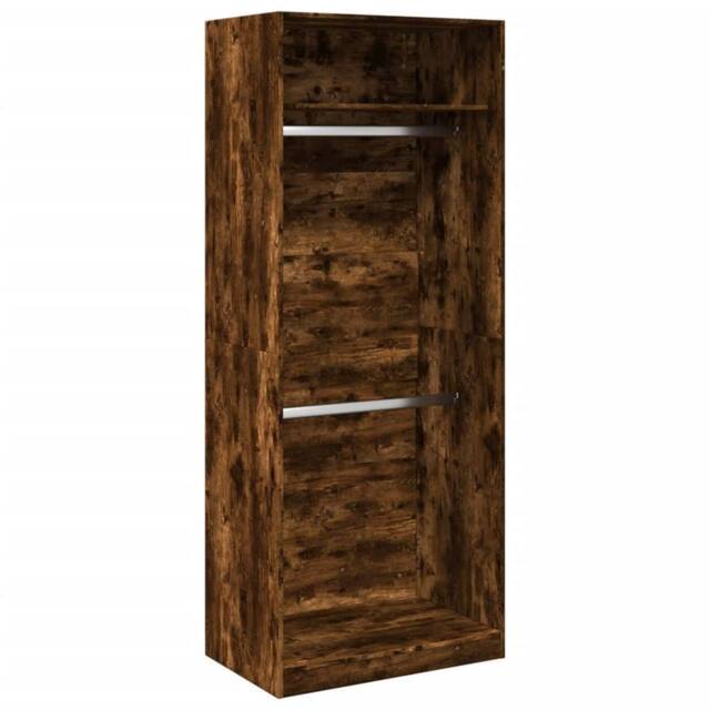 Berkfield Home Wardrobe Smoked Oak 80x50x200 cm Engineered Wood in Brown - Size: 80 x 50 x 200 cm - image 1