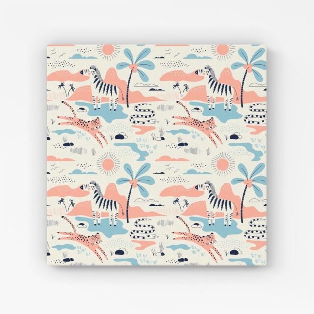 Warren Reed - Designer Wild Savannah Park Canvas in Pink - Size: w40 inch x h40 inch - image 1