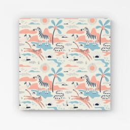 Warren Reed - Designer Wild Savannah Park Canvas in Pink - Size: w40 inch x h40 inch - thumbnail 1