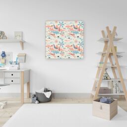 Warren Reed - Designer Wild Savannah Park Canvas in Pink - Size: w40 inch x h40 inch - thumbnail 3