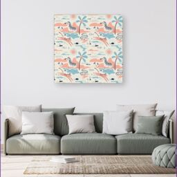 Warren Reed - Designer Wild Savannah Park Canvas in Pink - Size: w40 inch x h40 inch - thumbnail 4