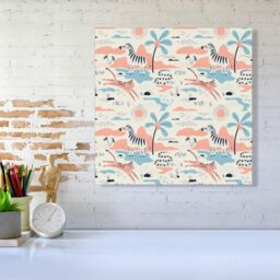Warren Reed - Designer Wild Savannah Park Canvas in Pink - Size: w40 inch x h40 inch - thumbnail 2