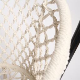 OHS Macrame Hanging Chair Outdoor Swing Garden Hammock Rope Tassels in Cream - thumbnail 7