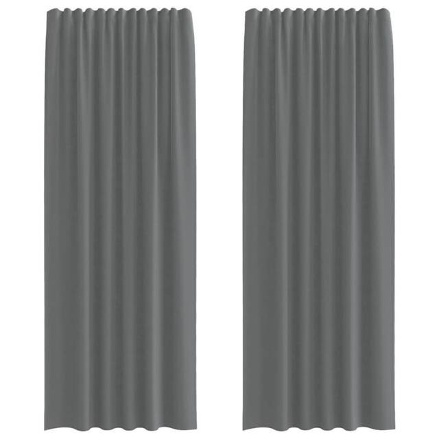 Berkfield Home Voile Curtains with Rod Pockets 2 pcs Dark Grey - image 1