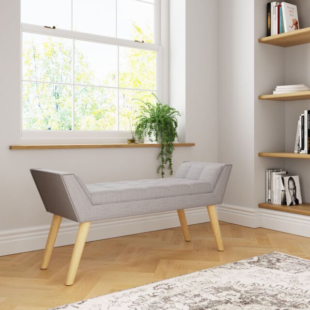 GFW Milan Ottoman Storage Bench in Grey - image 1