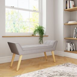 GFW Milan Ottoman Storage Bench in Grey - thumbnail 1
