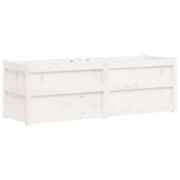 Berkfield Home Garden Planter White 150x50x50 cm Solid Wood Pine - Size: 150 x 50 x 50 cm - thumbnail 2