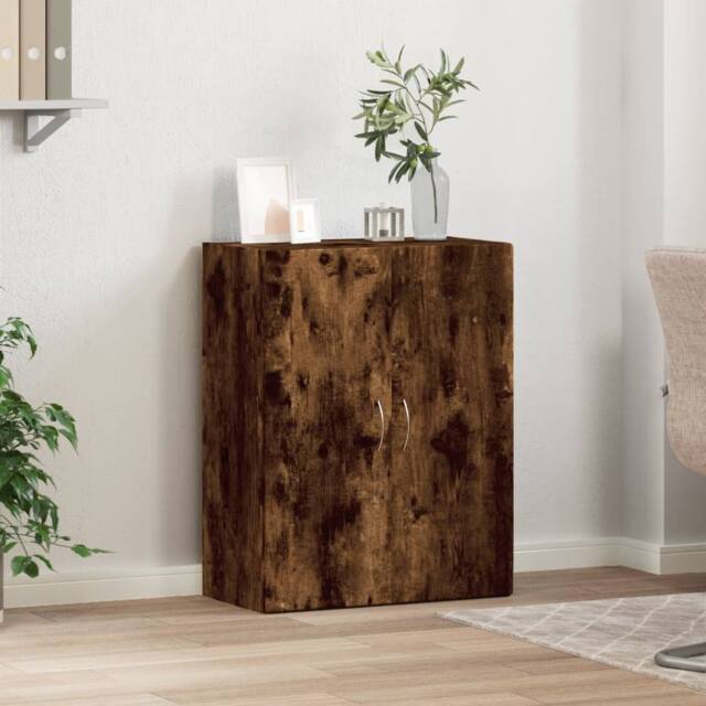 Berkfield Home Durable File Cabinet Smoked Oak 60x32x77.5 cm Engineered Wood in Brown - image 1