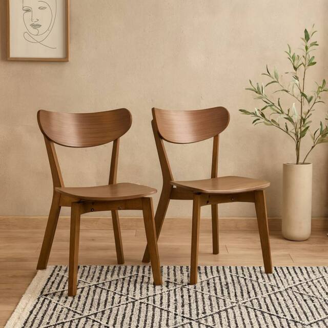 Wyld Haus Saffron Walnut Wood Effect Dining Chairs Set of 2 in Natural - image 1