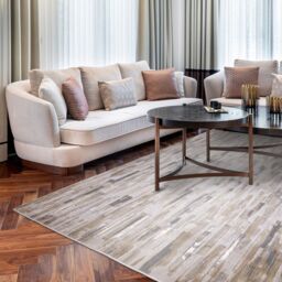 The Rug Shop UK Modern Abstract Area Polyester Polypropylene Easy to clean Rug in Medium Beige - Size: 200 cm x 290 cm - thumbnail 1