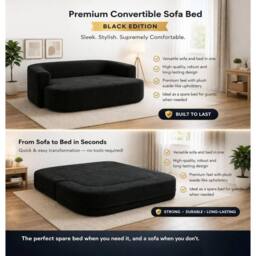 KDMD Emma Black 2 Seater Sofa Bed - thumbnail 7