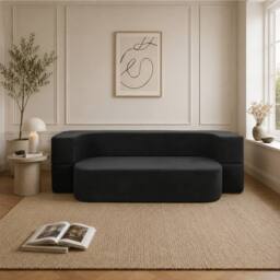 KDMD Emma Black 2 Seater Sofa Bed - thumbnail 1