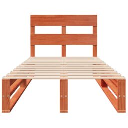 Berkfield Home Bed Frame without Mattress Wax Brown 90x200 cm Solid Wood Pine - thumbnail 4