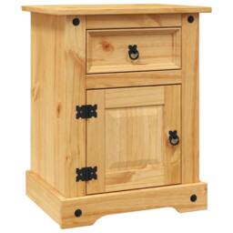 Berkfield Home Bedside Cabinet Mexican Pine Corona Range 53x39x66 cm in Light Tan - Size: 53 x 39 x 66 cm - thumbnail 1