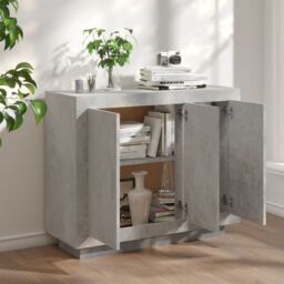 Berkfield Home Sideboard Concrete Grey 92x35x75 cm Engineered Wood - Size: 92 x 35 x 75 cm - thumbnail 3