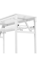 Living and Home Foldable 100 x 40cm 2-tier Office Desk with Adjustable Foot Pads in White - Size: 100 x 40 cm - thumbnail 5