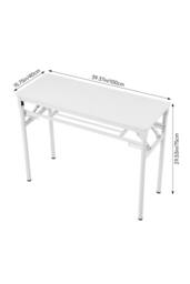 Living and Home Foldable 100 x 40cm 2-tier Office Desk with Adjustable Foot Pads in White - Size: 100 x 40 cm - thumbnail 2