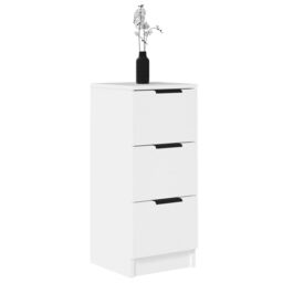 Berkfield Home Sideboards 2 pcs White 30x30x70 cm Engineered Wood - Size: 30 x 30 x 70 cm - thumbnail 4