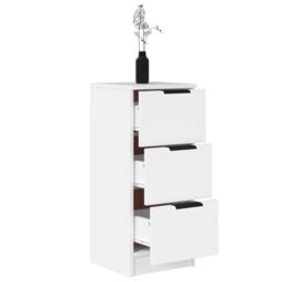 Berkfield Home Sideboards 2 pcs White 30x30x70 cm Engineered Wood - Size: 30 x 30 x 70 cm - thumbnail 5