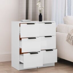 Berkfield Home Sideboards 2 pcs White 30x30x70 cm Engineered Wood - Size: 30 x 30 x 70 cm - thumbnail 3