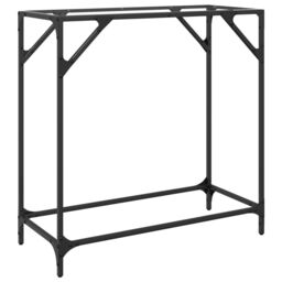 Berkfield Home Console Table with Transparent Glass Top 80x35x81 cm Steel in Brown - Size: 80 x 35 x 81 cm - thumbnail 6