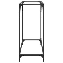 Berkfield Home Console Table with Transparent Glass Top 80x35x81 cm Steel in Brown - Size: 80 x 35 x 81 cm - thumbnail 5