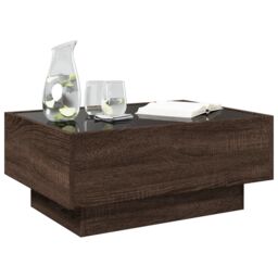 Berkfield Home Coffee Table with LED Brown Oak 70x50x30 cm Engineered Wood - Size: 70 x 50 x 30 cm - thumbnail 5