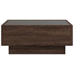 Berkfield Home Coffee Table with LED Brown Oak 70x50x30 cm Engineered Wood - Size: 70 x 50 x 30 cm - thumbnail 6
