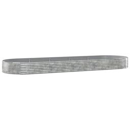 Berkfield Home Garden Raised Bed Powder-coated Steel 450x140x36 cm Silver - Size: 450 x 140 x 36 cm - thumbnail 2