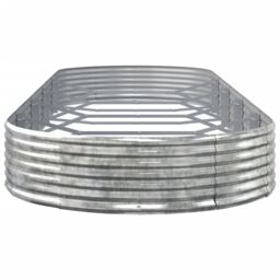Berkfield Home Garden Raised Bed Powder-coated Steel 450x140x36 cm Silver - Size: 450 x 140 x 36 cm - thumbnail 4