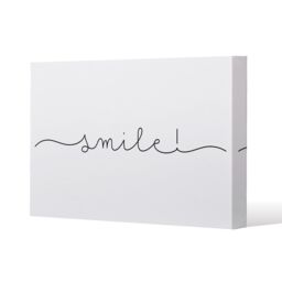 Benjamin Tate Design Text Smile (Canvas Print) / 46 x 31 x 4cm in Natural - Size: 46 x 31 x 4 cm - thumbnail 1