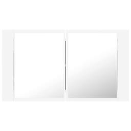 Berkfield Home LED Bathroom Mirror Cabinet White 80x12x45 cm - Size: 80 x 12 x 45 cm - thumbnail 9