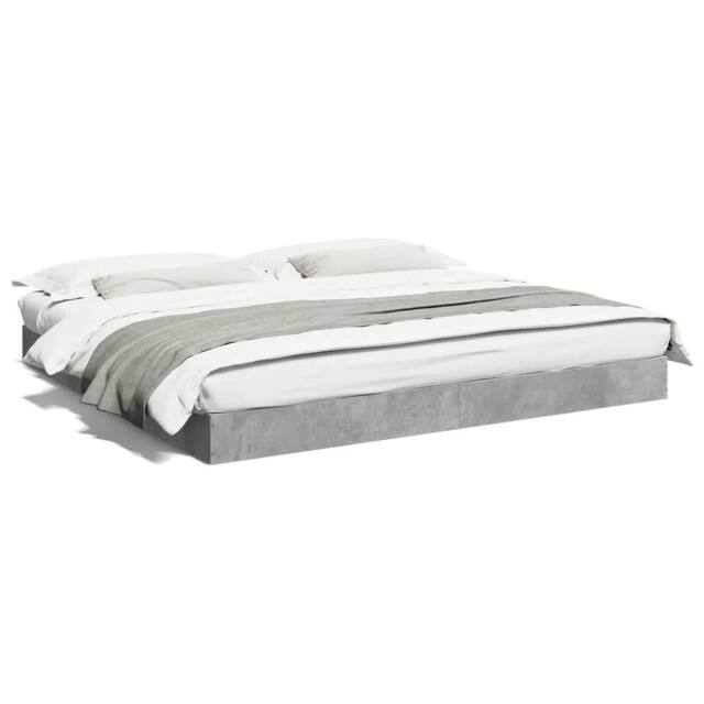 Berkfield Home Bed Frame without Mattress Concrete Grey 180x200 cm Super King - image 1