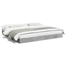 Berkfield Home Bed Frame without Mattress Concrete Grey 180x200 cm Super King - thumbnail 1