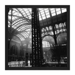 "Artery8 Wall Art Print Abbott Penn Station Interior New York Old Photo Square Framed Picture 16X16 Inch in Black - Size: W16"" x H16""" - thumbnail 1