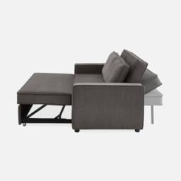 sweeek 2-seater Corduroy Sofa Bed in Grey - thumbnail 3