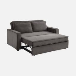 sweeek 2-seater Corduroy Sofa Bed in Grey - thumbnail 4