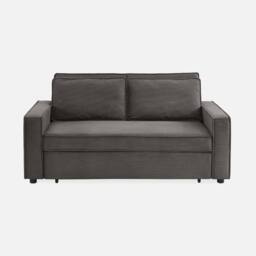 sweeek 2-seater Corduroy Sofa Bed in Grey - thumbnail 2