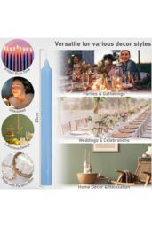 Deco Express Set Of 15 Taper Rustic Taper Candles in Blue - thumbnail 2