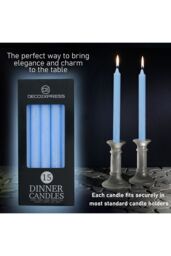 Deco Express Set Of 15 Taper Rustic Taper Candles in Blue - thumbnail 3