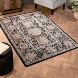 The Rug Shop UK Charcoal Traditional Easy to clean Machine Made Abstract Area Rug - Size: 200 cm x 290 cm - thumbnail 1