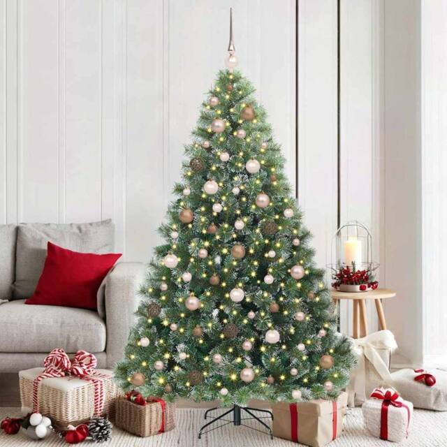 Berkfield Home Artificial Christmas Tree with 300 LEDs Green 180 cm PE & PVC - image 1