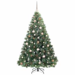 Berkfield Home Artificial Christmas Tree with 300 LEDs Green 180 cm PE & PVC - thumbnail 4