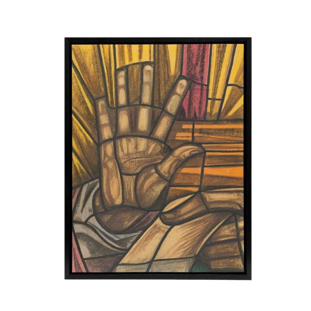 "Artery8 St Luke Hand Design for Dom Church Holst Framed Canvas Wall Art Print - Size: W12"" x H16""" - image 1