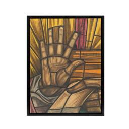 "Artery8 St Luke Hand Design for Dom Church Holst Framed Canvas Wall Art Print - Size: W12"" x H16""" - thumbnail 1