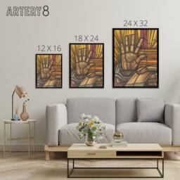 "Artery8 St Luke Hand Design for Dom Church Holst Framed Canvas Wall Art Print - Size: W12"" x H16""" - thumbnail 4