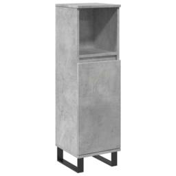Berkfield Home 3 Piece Bathroom Furniture Set Concrete Grey Engineered Wood - thumbnail 6
