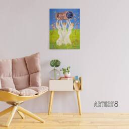 "Artery8 Pink Pills Pale People Vintage Ad Canvas Wall Art Print Cappiello - Size: W18"" x H24""" - thumbnail 3