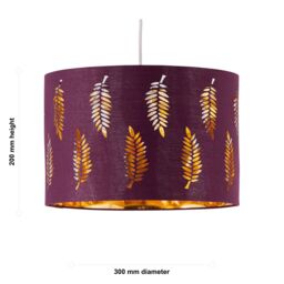 First Choice Lighting Set of 2 Fern - Burgundy Cut Out 30cm Pendant Lightshades - thumbnail 6